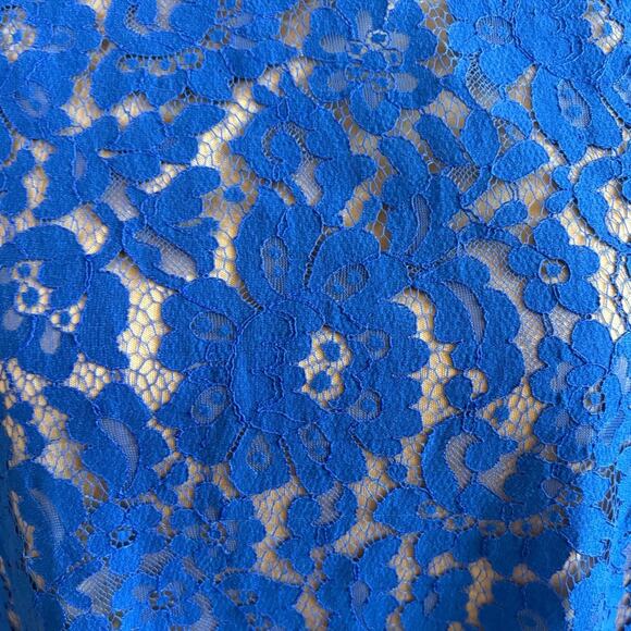 Robert Rodriguez Royal Blue Lace Shift Dress Size 12 - Picture 4 of 4